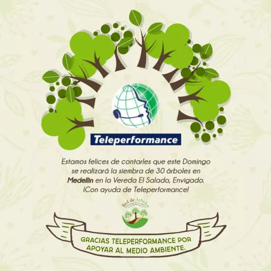 Teleperformance siembra árboles nativos en la vereda El Salado